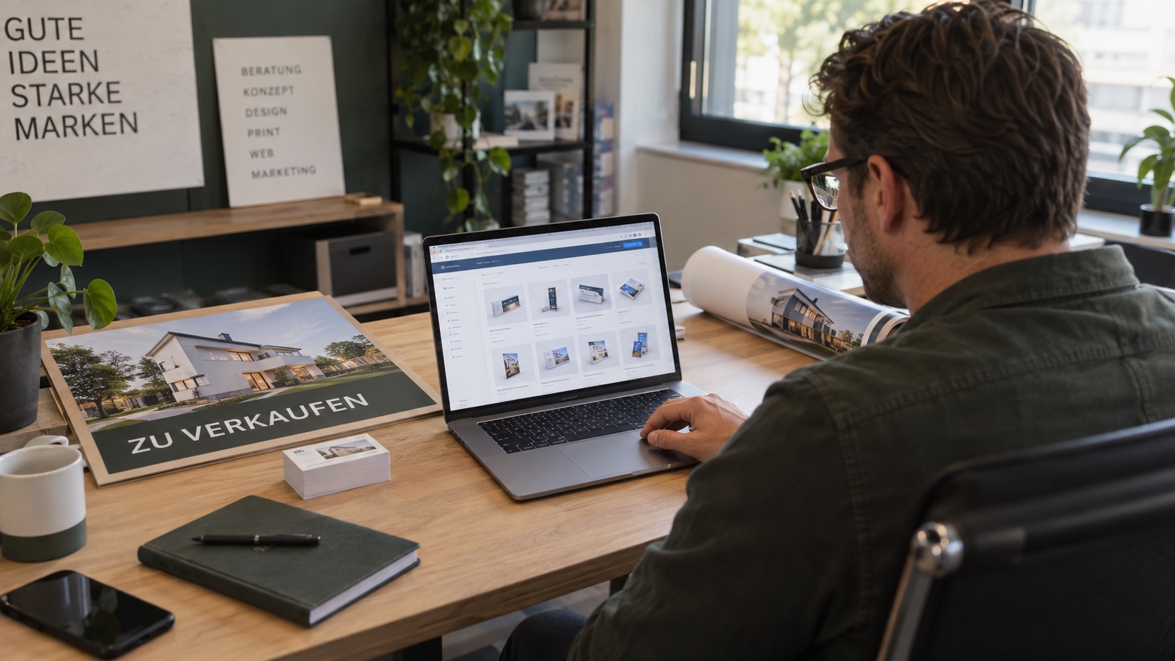 Revendeur travaillant dans sa boutique en ligne en marque blanche pour produits imprimés